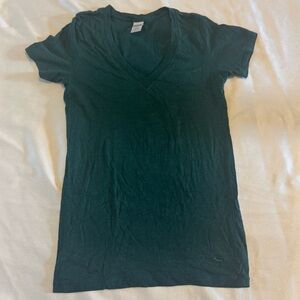 Victoria’s Secret PINK Dark Green V-Neck Tee Shirt | Size Small